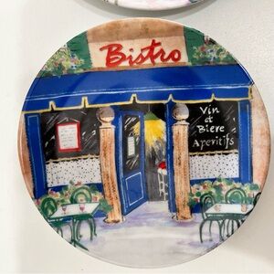 Santa Barbara Ceramic Design Cafe Le Jardin Canape Plates Set of 4 French Theme